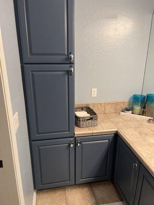 Painted bathroom cabinets