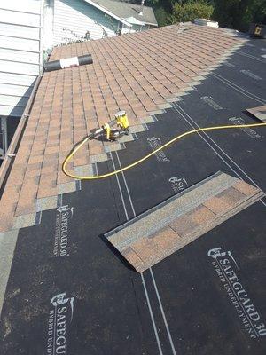 Landmark Resaw Shake roof installation. We specialize in roofing installation, roofing repair, roofing replacement, roof cleaning,