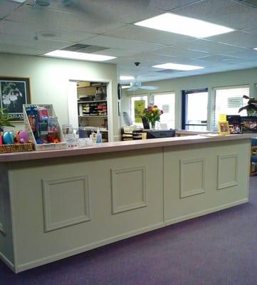 Our front desk area where we can't wait to meet your smiling faces!