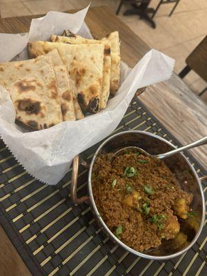 Aloo Keema (Beef) with Naan & Roti- this dish was my favorite! It had the perfect amount of spice!