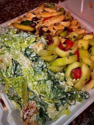 Salad trio (Caesar, cucumber, chicken)