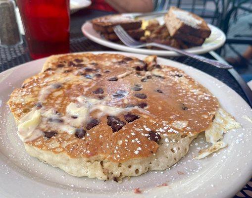 My wife's chocolate chip pancake