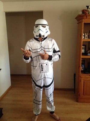 Stormtrooper costume.