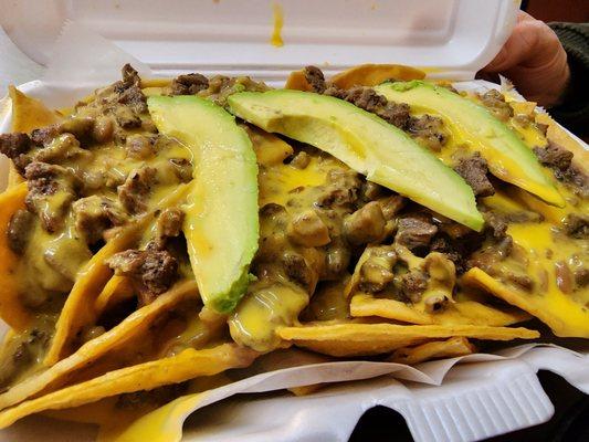 Carne asada nachos $11.99