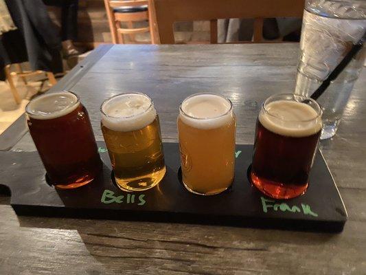 My Flight, the Frankenmuth winter wonder ale on the far right was delightful.