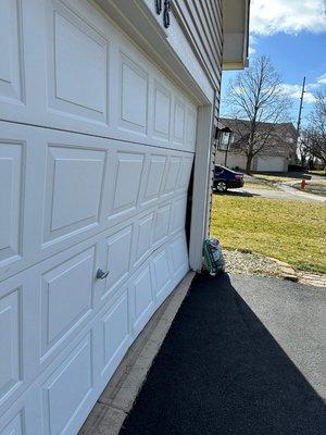 Run into your garage door?? Give us a call.