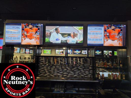 Rock Neutney's Sports bar. 30+ HD tvs, game room, and patio.