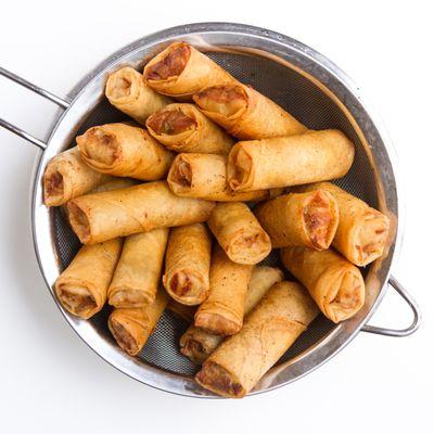 Our egg rolls stay crispy for hours, so you can enjoy them all day.