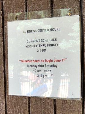 Business Center Hours