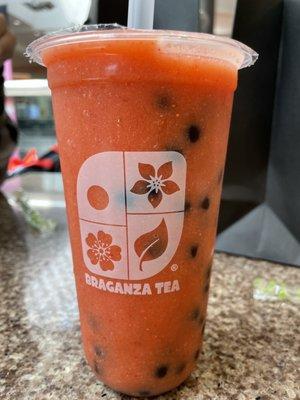 Strawberry Mango Smootea with Boba