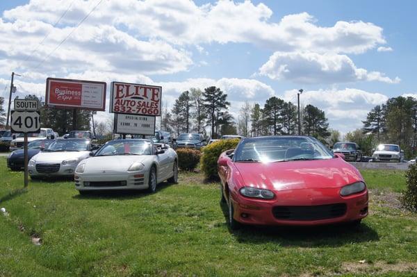 over 170 vehicles at Elite Auto Sales.  14 years serving the triangle area.