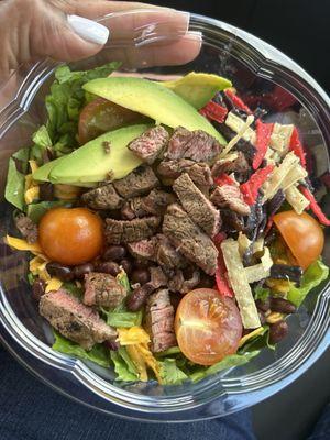 1/2 Southwest salad with beef tenderloin