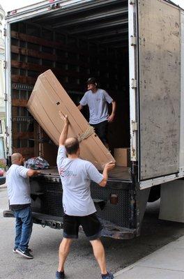 Loading the truck.