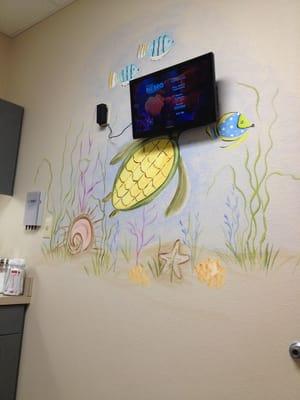 TV in the patients room. They play movies on them.