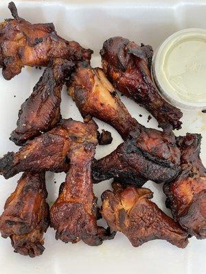 Hickory smoked wings with blue cheese.