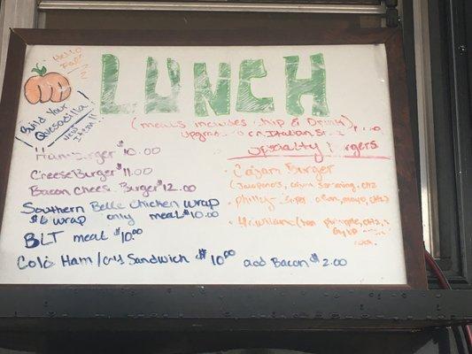 Menu Lunch Burgers, Wraps, and Sandwiches