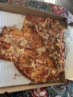 This is what the pizza looked like when I got it.