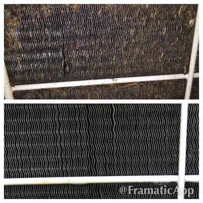 Before/After AC clean - this is the unit inside/above the furnace. We don't ignore any detail.