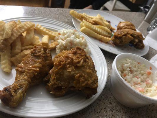 8 pieces bucket with fries and a side of slaw $20.97