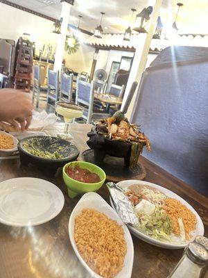 Grand Molcajete, rice , Table Side Guacamole!