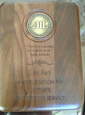 Don Foti - Over 29 years of Service