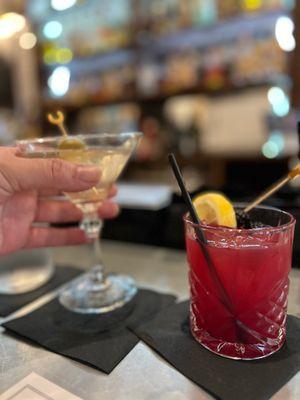 Martini and Texas bluebonnet drink