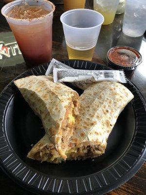 Morning elixir and breakfast burrito. Phenomenal