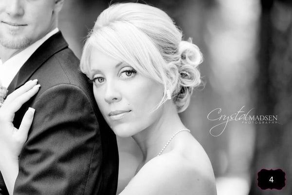 Beautiful bride looking the camera on her wedding day