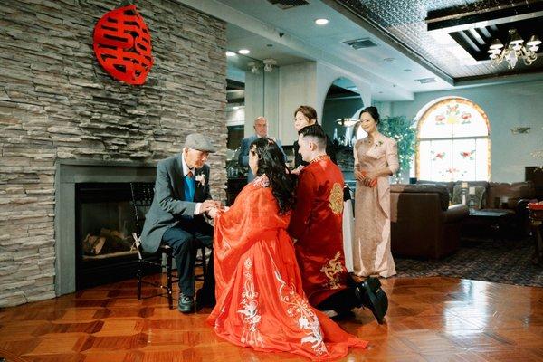 Shirley coordinating the tea ceremony