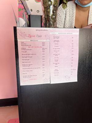 Price list