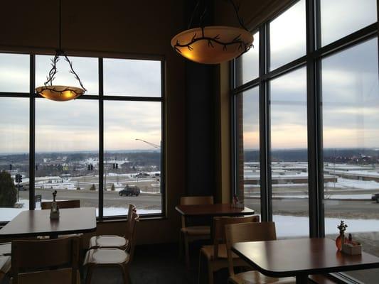 Giant windows, panoramic view.