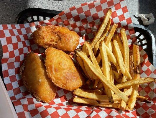 Fish and fresh cut fries.