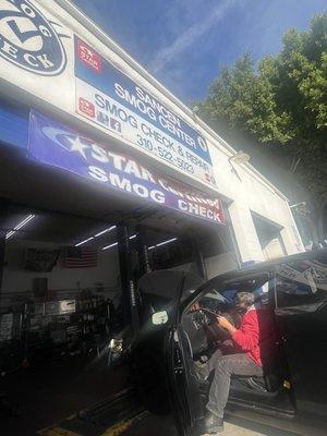 Sancen smog check. Friendly customer service. They get the job quickly