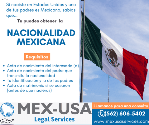 Llamenos para una consulta sobre como obtener la NACIONALIDAD MEXICANA