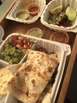 Carne Asada Quesadilla & Al Pastor Taco