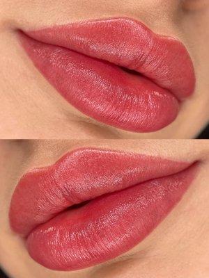 Lip blushing in author technique candy lips