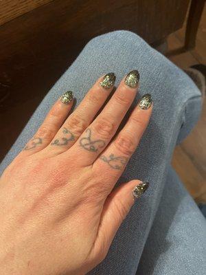 Glitter and black ombré for new year's