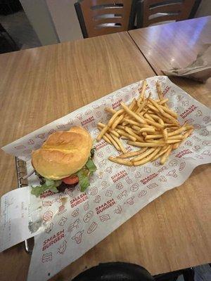 Smashburger and fries