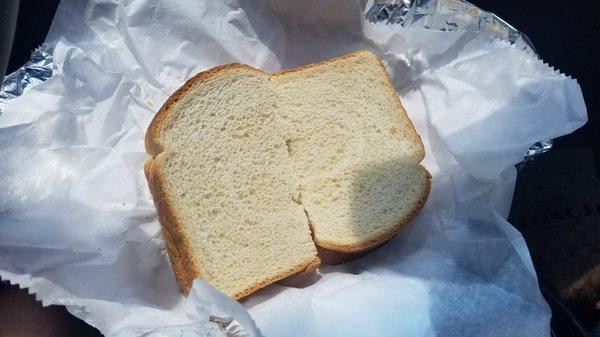 This was my toasted cheese sandwich.  I think it's more like stale bread with cheese. Not impressed for a $3 sandwich.  Disappointed.