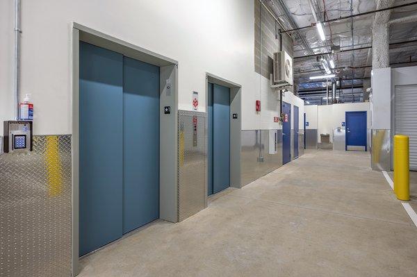 Two convenient elevators for easy loading at West Coast Self-Storage West Seattle