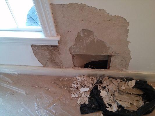 water damaged plaster