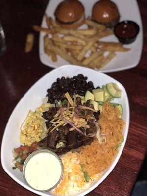 Beef fajita bowl & kids meal