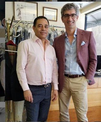 Master Tailor and Clothier Rumaldo Rosales here with Massimo at the Boca Raton location.