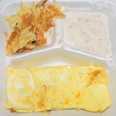 Western Omelette w/ Hash Browns & Gravy: Carolina Cafe