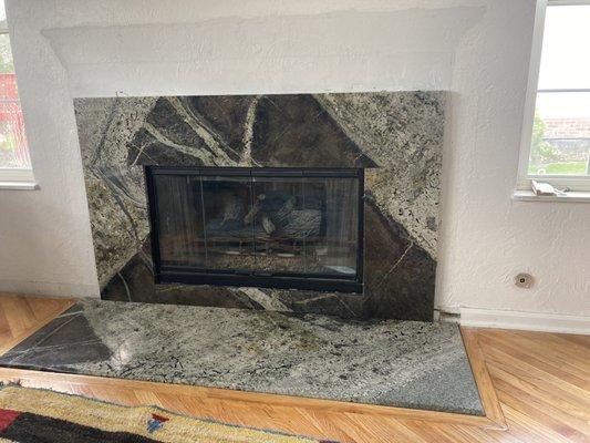 Fireplace surround.