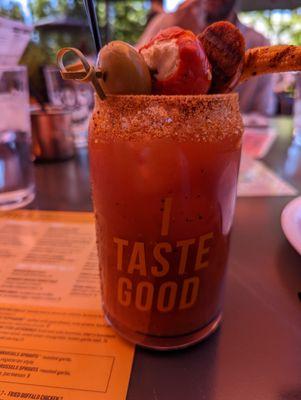 Spicy bloody with tasty snacks