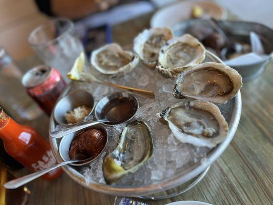 Six oysters