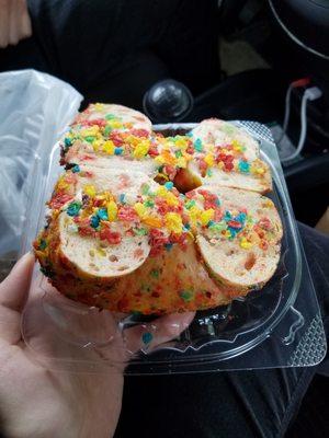 Fruity pebbles bagel