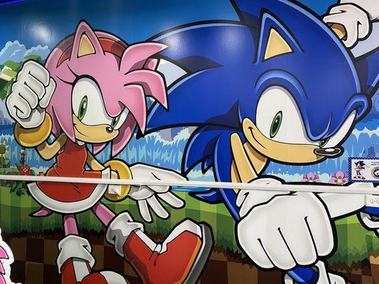 Amy Rose and Sonic wall mural