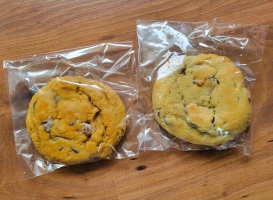 Pumpkin chocolate chip and chocolate chip cookies